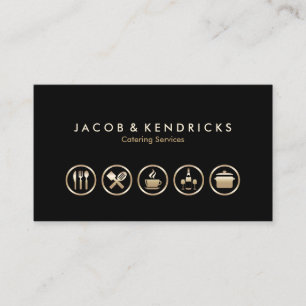 Catering Services Gold Icons BusinessCard Business Card