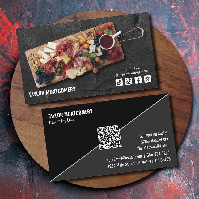 Catering Social Media QR Code Business Card (Creator Uploaded)