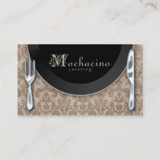Catering Utensils Cutlery Plate Beige Business Card