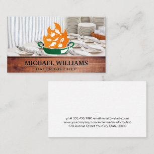 Catering Utensils Plates   Cooking Logo Business Card