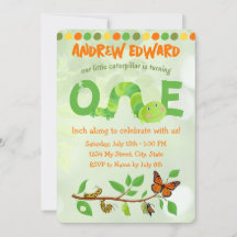 Caterpillar 1st Birthday Invitation