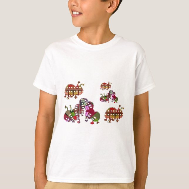 Caterpillar and Ladybug Lady Bug Graphic T-Shirt (Front)