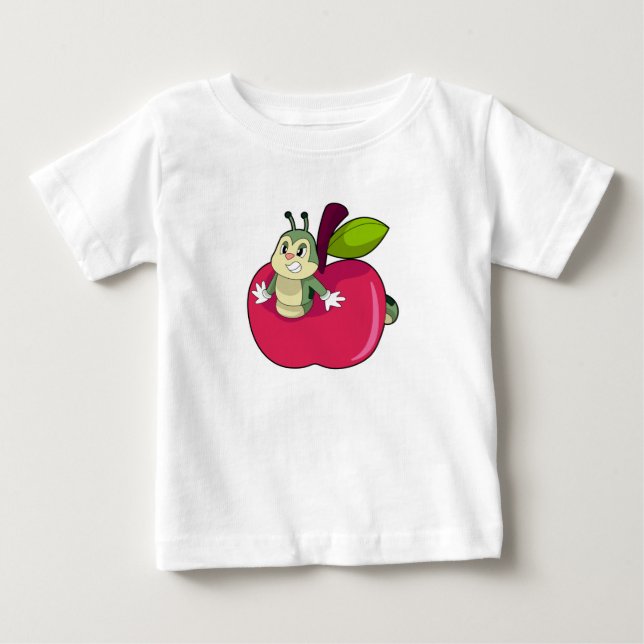 Caterpillar Apple Baby T-Shirt (Front)