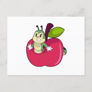 Caterpillar Apple Postcard