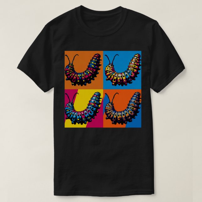 Caterpillar Art Cool Insect T-Shirt (Design Front)