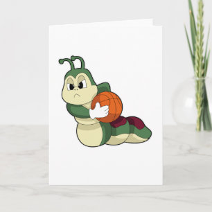 Caterpillar as Basketball player with Basketball Card