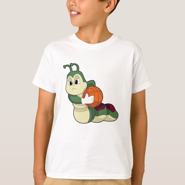 Caterpillar as Basketball player with Basketball T-Shirt (Front)