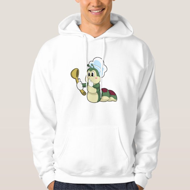 Caterpillar as Chef with Wooden spoon Hoodie (Front)