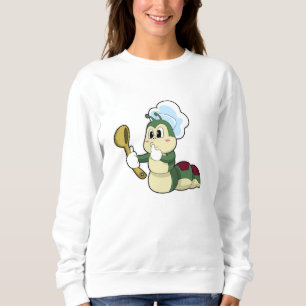Caterpillar as Chef with Wooden spoon Sweatshirt