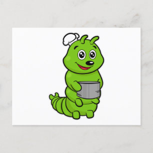 Caterpillar as Cook with Cooking pot Postcard