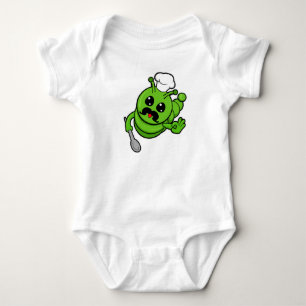 Caterpillar as Cook with Spoon Baby Bodysuit