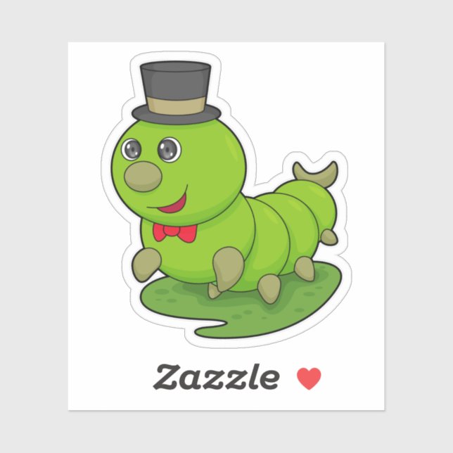Caterpillar as Gentleman with Cylinder (Sheet)
