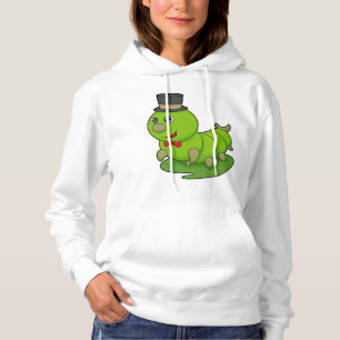 Caterpillar as Gentleman with Cylinder Hoodie
