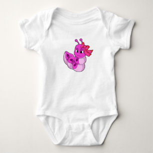 Caterpillar as Girl with Ribbon Baby Bodysuit