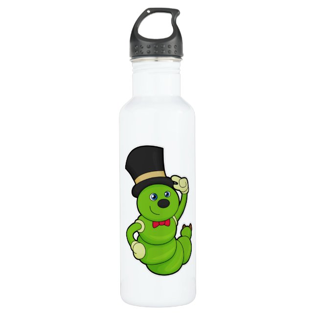 Caterpillar as Groom with Hat 710 Ml Water Bottle (Front)