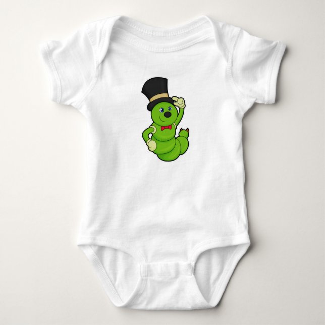 Caterpillar as Groom with Hat Baby Bodysuit (Front)