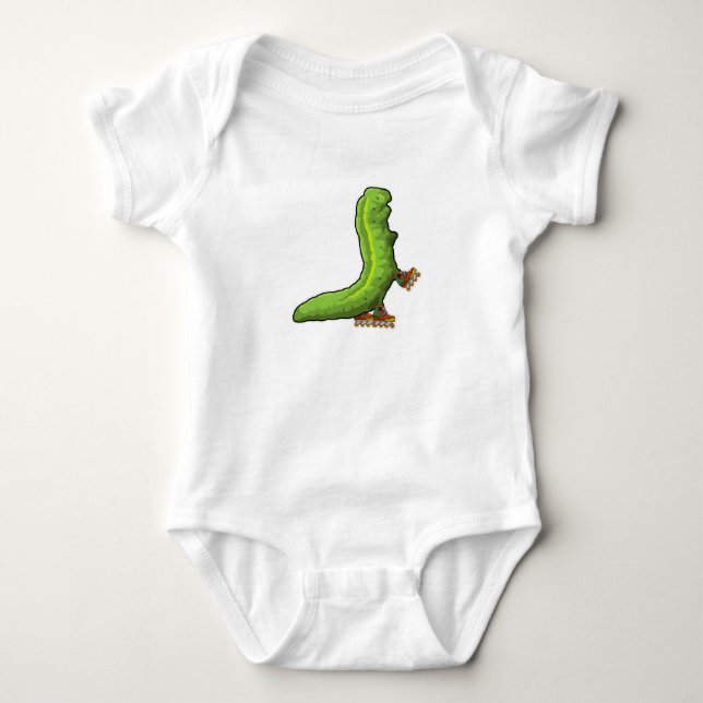 Caterpillar as Inline skater with Inline skates Baby Bodysuit (Front)