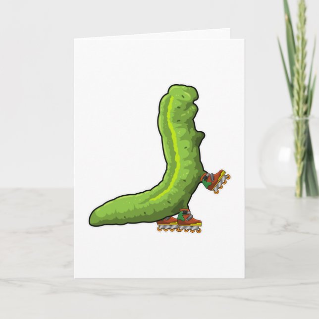 Caterpillar as Inline skater with Inline skates Card (Front)