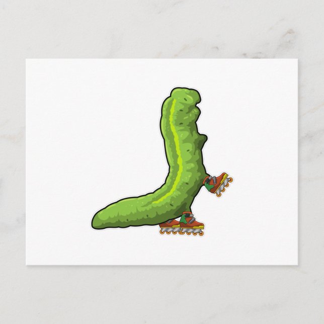 Caterpillar as Inline skater with Inline skates Postcard (Front)
