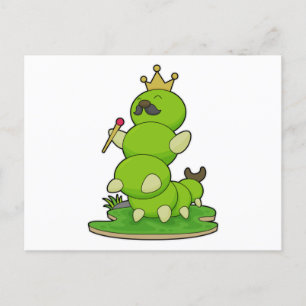 Caterpillar as King with Crown Postcard
