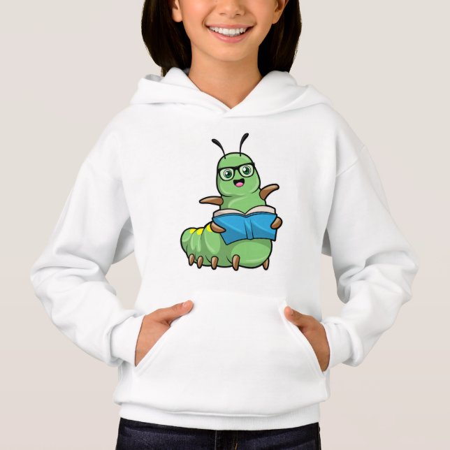 Caterpillar as Nerd with Book & Glasses (Front)