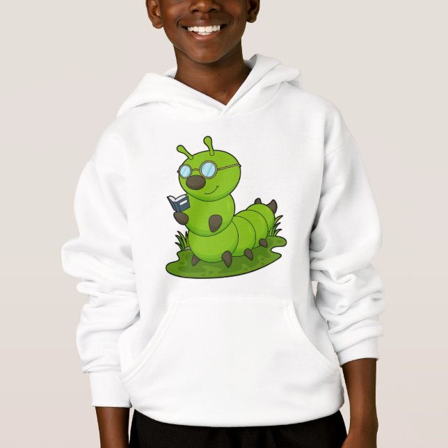 Caterpillar as Nerd with Glasses & Book (Front)