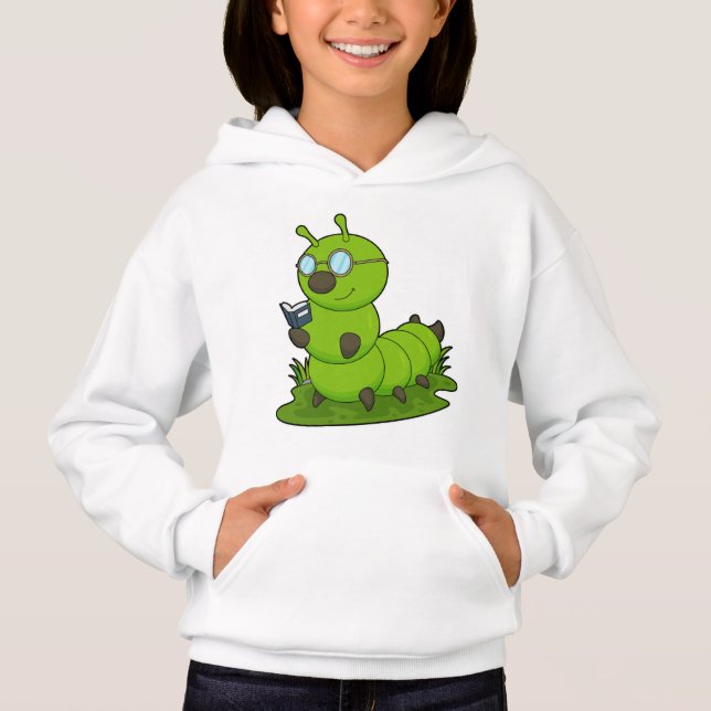 Caterpillar as Nerd with Glasses & Book (Front)