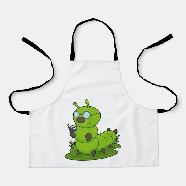 Caterpillar as Nerd with Glasses & Book Apron (Front)