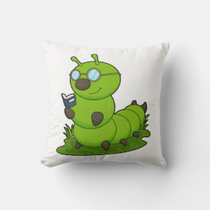 Caterpillar as Nerd with Glasses & Book Cushion