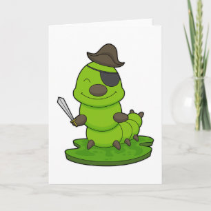 Caterpillar as Pirate with Sword Card