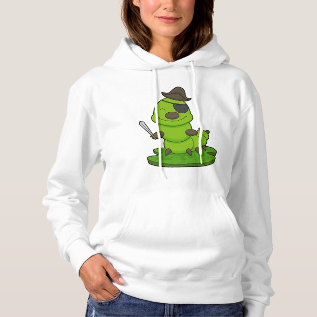 Caterpillar as Pirate with Sword Hoodie (Front)