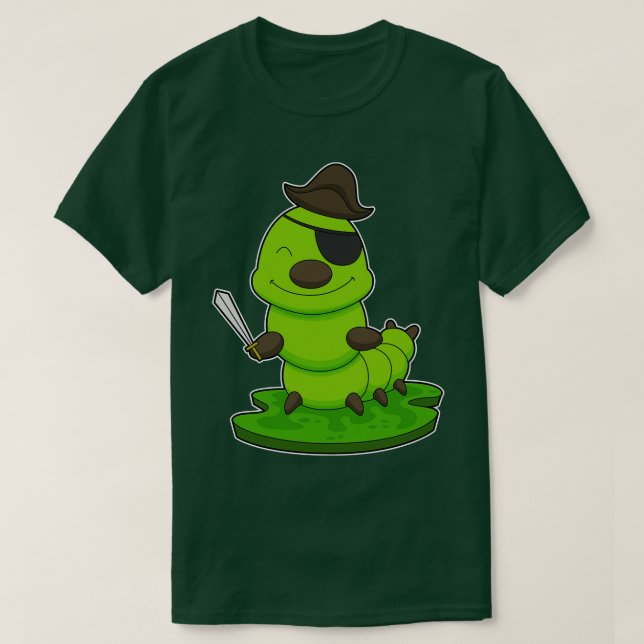 Caterpillar as Pirate with Sword T-Shirt (Design Front)