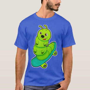 Caterpillar as Skater with Skateboard T-Shirt