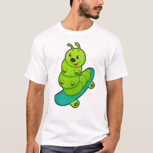 Caterpillar as Skater with Skateboard T-Shirt