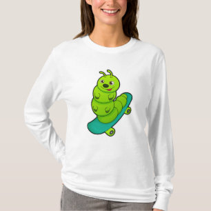 Caterpillar as Skater with Skateboard T-Shirt
