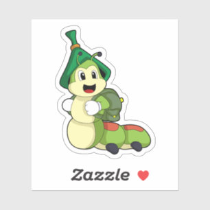 Caterpillar as Student with Backpack