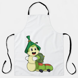 Caterpillar as Student with Backpack Apron