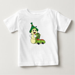 Caterpillar as Student with Backpack Baby T-Shirt