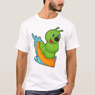 Caterpillar as Surfer with Surfboard T-Shirt