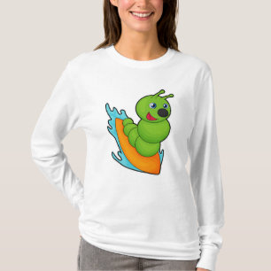 Caterpillar as Surfer with Surfboard T-Shirt
