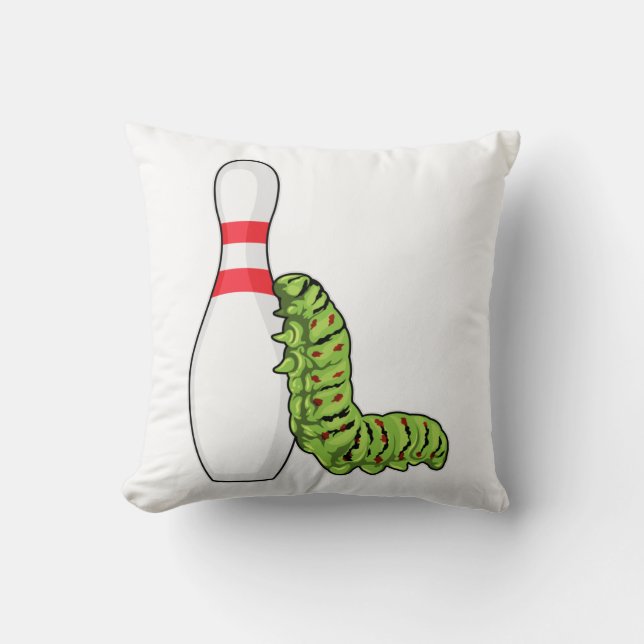 Caterpillar at Bowling with Bowling pin Cushion (Front)