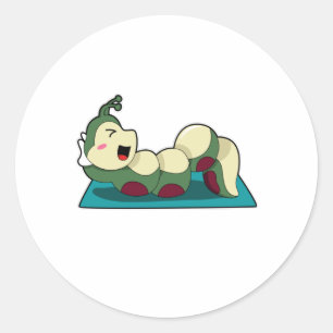 Caterpillar at Fitness Workout Classic Round Sticker