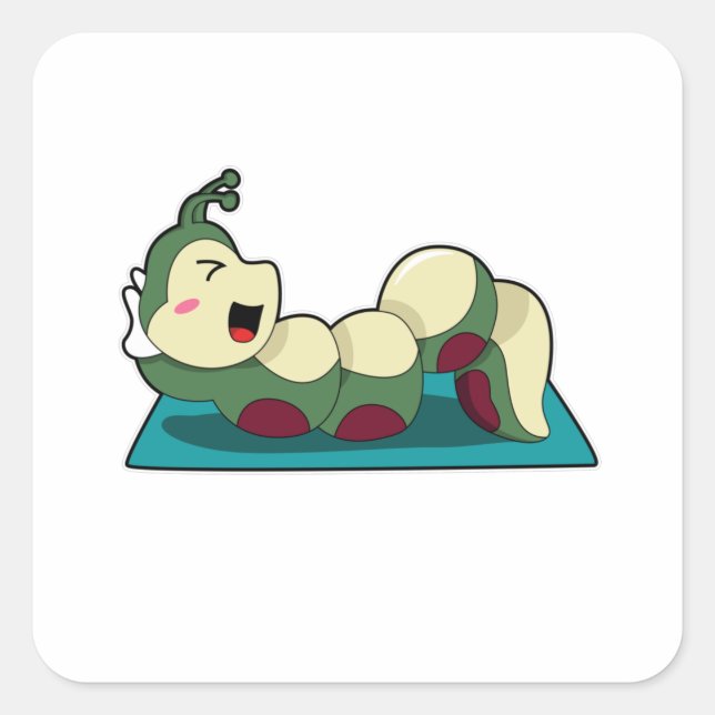 Caterpillar at Fitness Workout Square Sticker (Front)