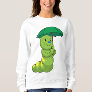 Caterpillar at Raining with Umbrella Sweatshirt