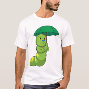 Caterpillar at Raining with Umbrella T-Shirt