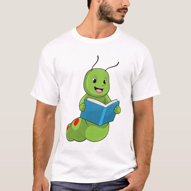 Caterpillar at Reading with Book T-Shirt (Front)