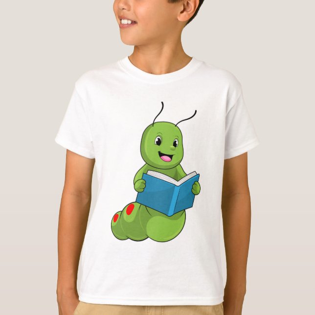 Caterpillar at Reading with Book T-Shirt (Front)