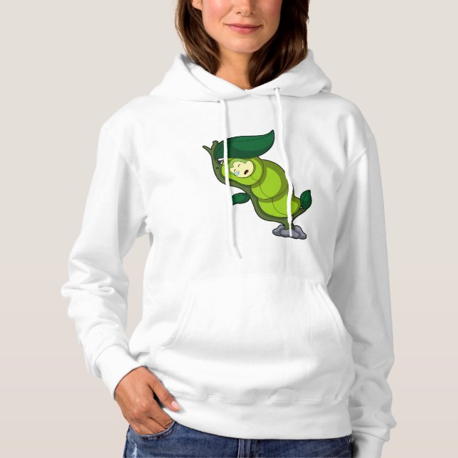 Caterpillar at Sleeping with Leaf Hoodie (Front)
