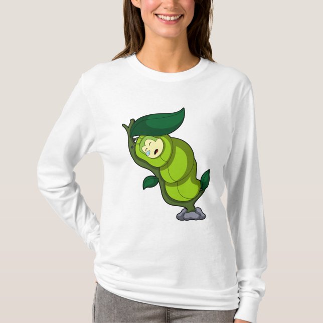 Caterpillar at Sleeping with Leaf T-Shirt (Front)