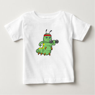 Caterpillar at Strength training with Dumbbell Baby T-Shirt